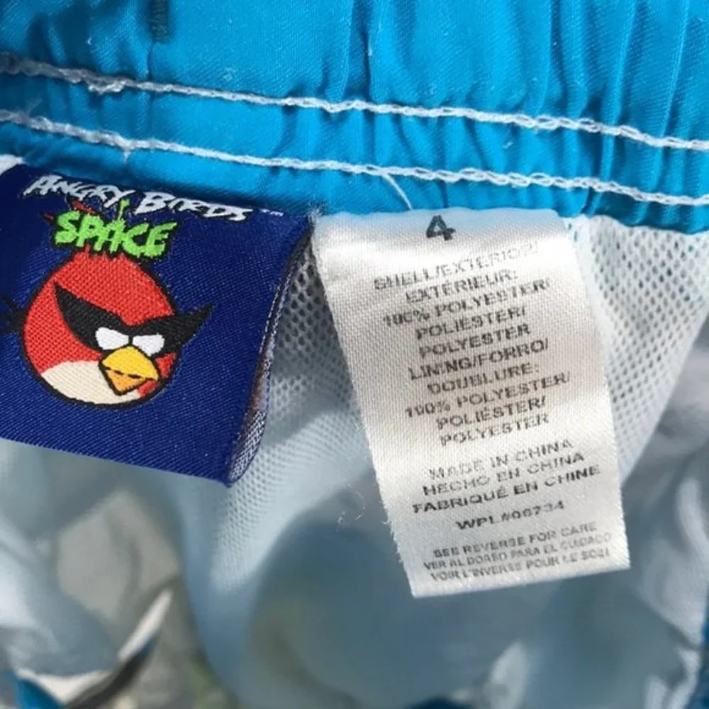 Angry Birds Space Theme Swim Trunks, Green, Blue